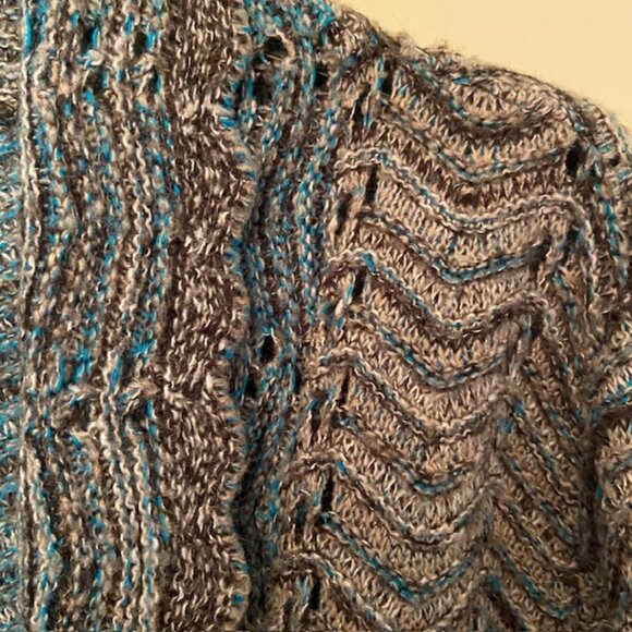 PROMOD - ZIGZAG SWEATER-KNIT SHAWL COLLAR WRAP CARDIGAN - Picture 3 of 5